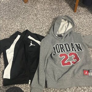 Jordan Kids Black and Gray Jacket & Hoodie Set
